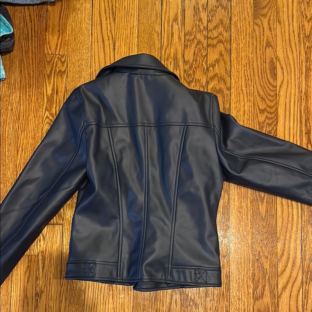 Aqua girls blue Faux Leather Jacket size large - Picture 5 of 5